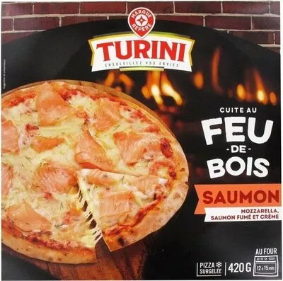 Pizza salmone cuite au feu de bois Turini, Marque Repère 420 g, code 3564700731635