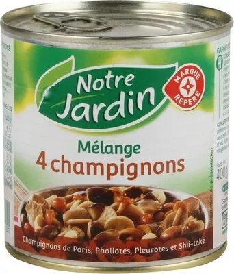 Mélange de 4 champignons Notre Jardin, Marque Repère 230 g, code 3564700739921