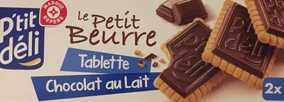 Biscuit petit beurre P'tit Déli Tablette chocolat lait P'tit Déli, Marque Repère , code 3564700873649