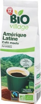 Café moulu d'Amérique latine bio pur Arabica Bio Village, Marque Repère 250 g, code 3564707000598