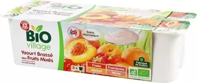 Yaourt brassé aux fruits bio sans morceaux Bio Village, Marque Repère 8 x 125 g, code 3564707107921