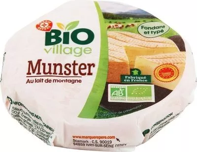 Petit munster bio A.O.P. 27% Mat. Gr. Bio Village, Marque Repère 220 g, code 3564707138444