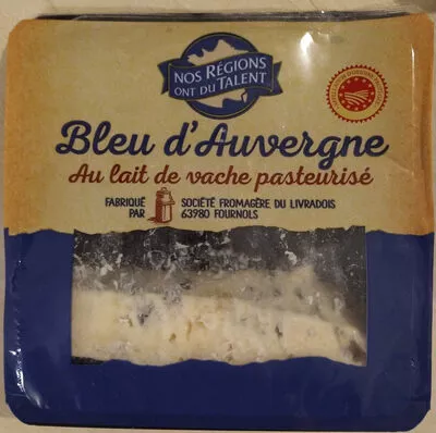 Bleu d'Auvergne au lait de vache pasteurisé Nos régions ont du talent 125 g, code 3564709001364