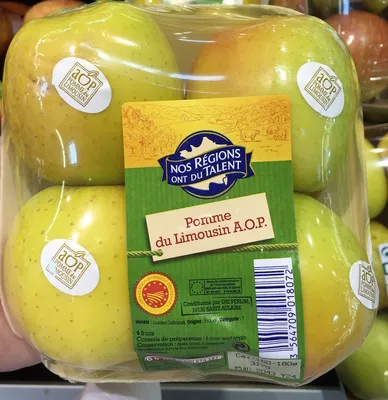 Pomme du Limousin A.O.P Nos Régions Ont Du Talent 600 g à 720 g (4 fruits), code 3564709018072