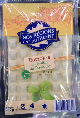 Ravioles au basilic de Provence Nos Régions ont du Talent 240 g e, code 3564709024103