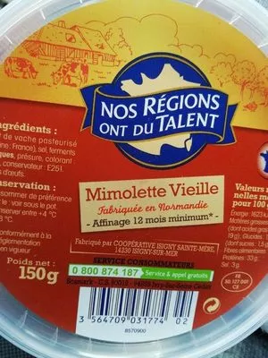 Mimolette vieille Nos Régions ont du Talent,  Leclerc 150 g, code 3564709031774