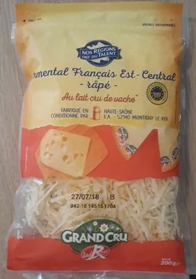 Emmental Français Est-Central râpé Nos regions ont du talent, Grand Cru 200 g, code 3564709041728