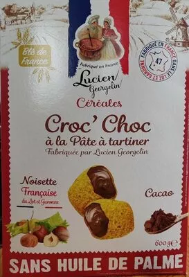 Céréales Croc'Choc à la pâte à tartiner Lucien Georgelin , code 3572420000788