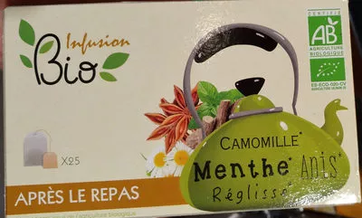 Après le Repas Camomille Menthe Anis Réglisse Infusion Bio 37,5 g, code 3580280530017