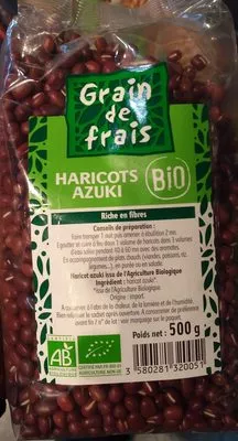 Haricots Azuki Bio Grains De Frais 500G Grain de Frais 500 g, code 3580281320051