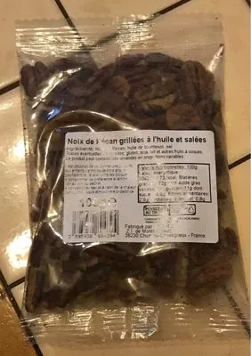 Noix de pecan grillees a l'huile et salees Sans marque, B.S.N.C. 100 g, code 3595930804394