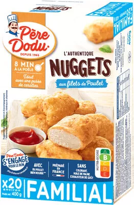 L'authentique nuggets aux filets de poulet Père Dodu 400 g - X20, code 3596690760449