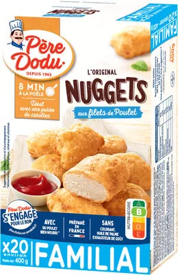 L'original nuggets aux filets de poulet Père Dodu 400 g - X20, code 3596690760463