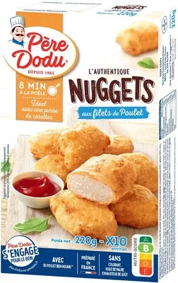 L'authentique nuggets aux filets de poulet Père Dodu 220 g - X10, code 3596690760616