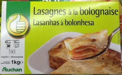 Lasagnes à la bolognaise, Surgelées Auchan, Pouce, Auchan Production, Groupe Auchan 1 kg, code 3596710088478