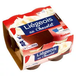 Liégeois au chocolat Auchan 4 x 100g, code 3596710258147