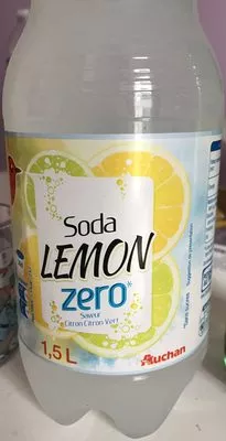 Soda Lemon Zero saveur Citron Citron Vert Auchan 1,5 l, code 3596710301744