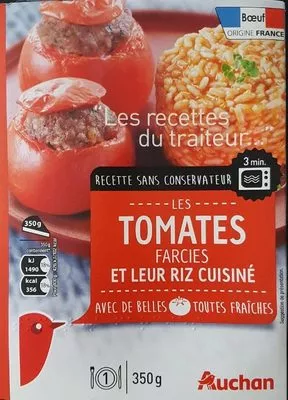 Tomates farcies et leur riz cuisiné Auchan, L'oiseau, Auchan Production 350 g, code 3596710304653