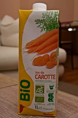 Jus de Carotte Bio Auchan 1L, code 3596710309610