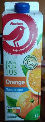 Orange sans pulpe Auchan 1 l, code 3596710315895