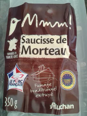 Saucisse de Morteau Auchan, Mmm! 350 g, code 3596710319626