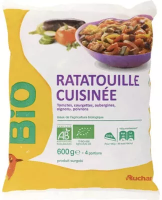 Ratatouille cuisinée surgelée Auchan Bio, Auchan 600 g, code 3596710337118