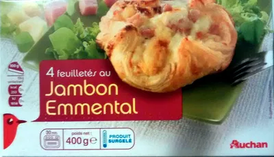 4 Feuilletés au Jambon Emmental Auchan 400 g, code 3596710338894