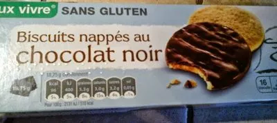 Biscuits nappés au chocolat noir sans gluten Mieux Vivre, Auchan 150 g, code 3596710348008