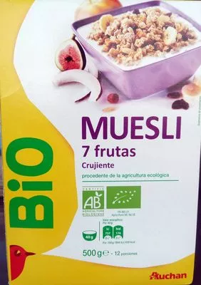 Muesli 7 fruits croustillant Auchan 500 g, code 3596710354573