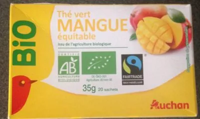 Thé vert d'Inde mangue Auchan 35 g, code 3596710354658