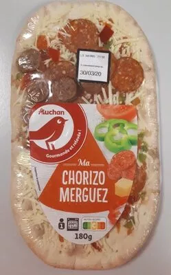 Pizza Chorizo Merguez 180g Auchan Auchan , code 3596710359455