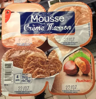 Mousse Crème Marron Auchan 4 * 73 g (292 g), code 3596710377411