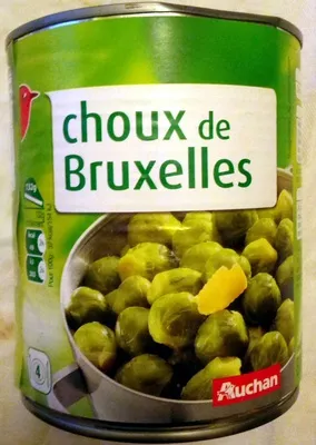 Choux de Bruxelles L'oiseau, Auchan, Auchan Production, Groupe Auchan 800 g (530 g net égoutté), 850 ml, code 3596710395064