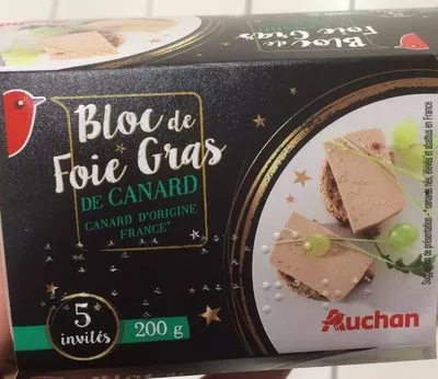 Bloc de foie gras de canard Auchan 200 g, code 3596710407446