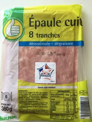 Epaule cuite découénnée dégraissée Pouce, Auchan 360 g, code 3596710410033