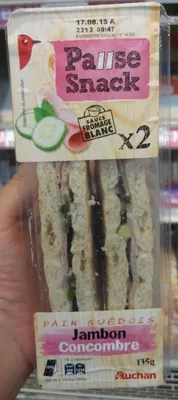 Pause Snack Jambon Concombre Auchan 135 g, code 3596710413744