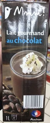 Lait gourmand au chocolat Mmm!, Auchan 1 l, code 3596710425396