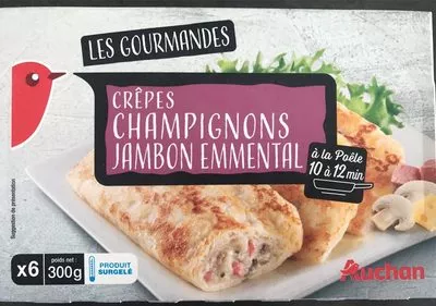 10 Crêpes Champignons Jambon Emmental Auchan 300 g, code 3596710432028