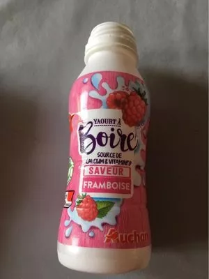 Yaourt à boire fraise framboise vanille Auchan 6 x 180 g, code 3596710434572