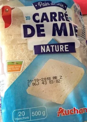 Carré de mie Nature Auchan 500 g, code 3596710434954