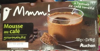 Mousse au café gourmande Mmm!, Auchan 180 g (2 x 90 g), code 3596710444342