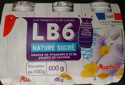 LB6 nature sucré Auchan 6x100g , code 3596710445042