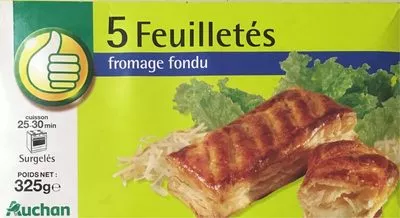 5 feuilletés fromage fondu Auchan 325 g, code 3596710446452