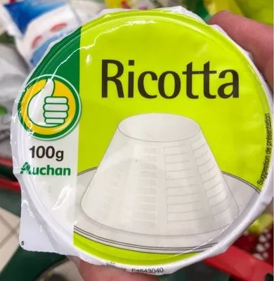 Ricotta Auchan, Pouce 100 g, code 3596710446483