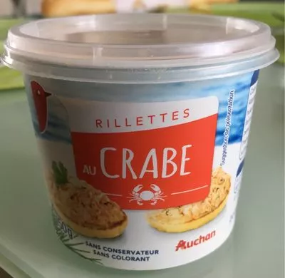 Rillettes au crabe Auchan 150 grs, code 3596710453252