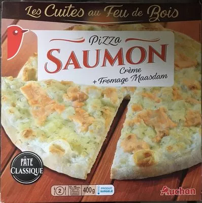 Pizza Saumon Crème + Fromage Maasdam Auchan 400 g, code 3596710454808