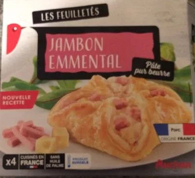 Feuilletés jambon emmental Auchan 400 grs, code 3596710457564