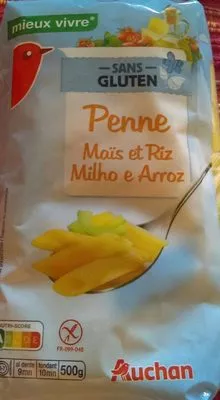 Penne sans gluten mais et riz Auchan , code 3596710458219