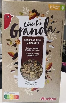 Céréales Granola Chocolat noir & Amandes Auchan , code 3596710458608