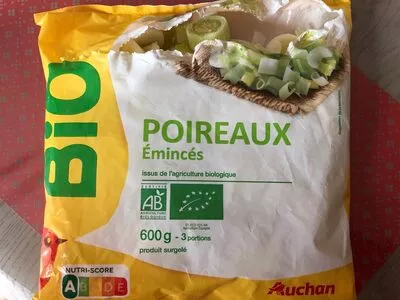 Poireaux émincés BIO Auchan 600 g, code 3596710461844